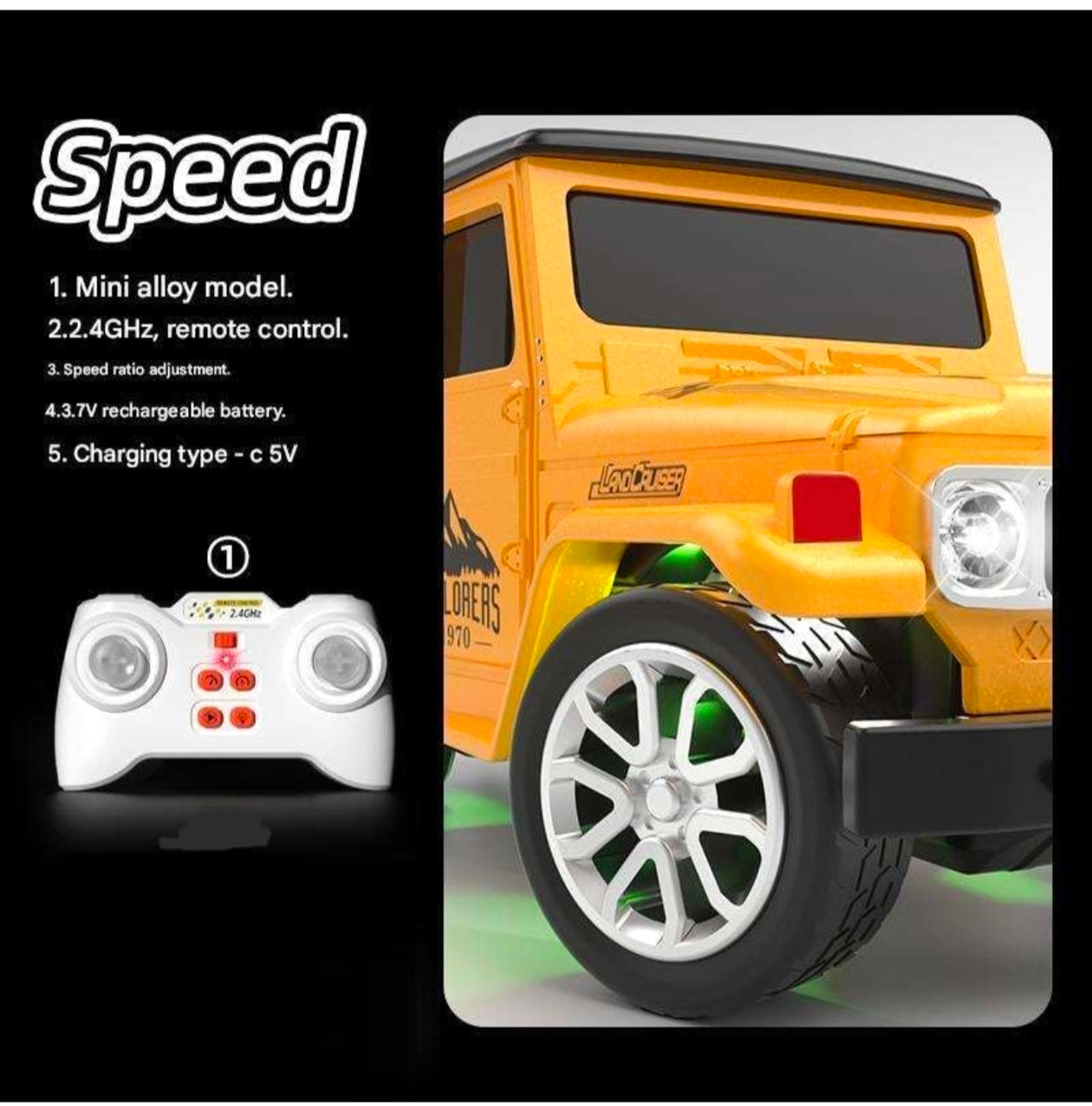 Toyota mini rc car 1:64 scale