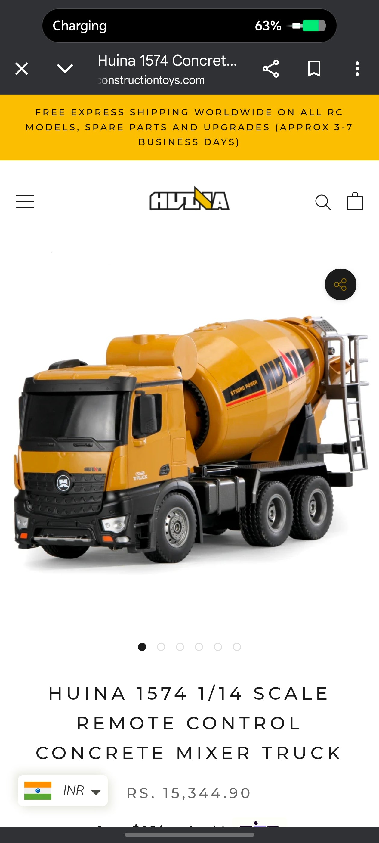 Huina 1574 1/14 Scale Remote Control Concrete Mixer Truck | Heavy-Duty RC Construction Vehicle