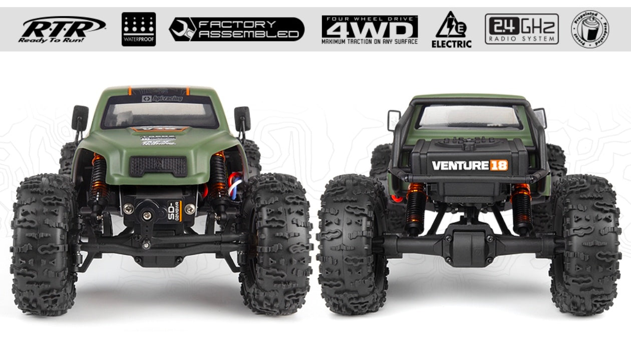 HPI Venture18 CC Flux 1/18 4WD RTR Brushless Rock Crawler (Green)