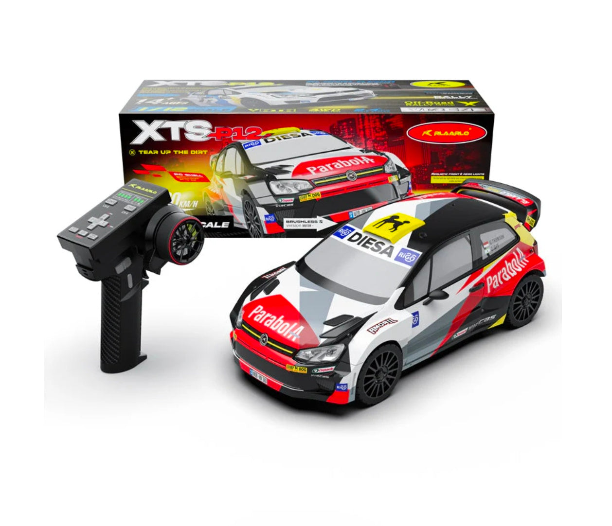 Rlaarlo XTS P12 Brushless 1:12 Scale 4WD Rally Car – Red (3S LiPo Version) | High-Speed RC Performance Car
