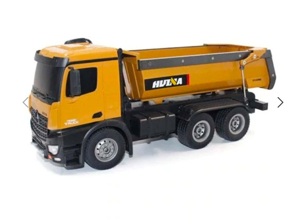 Huina 1573 1:14 Scale RC Dump Truck – Heavy-Duty 10-Channel Remote Control Construction Vehicle (2025 Model | India)